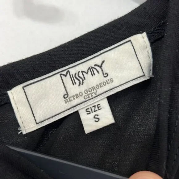 Missmay Retro Gorgeous City Dress Polka dot fit and flare red ribbon sash velvet - Picture 5 of 6